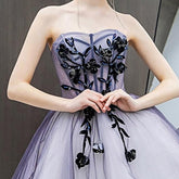 Purple Short Puffy Tulle Wedding Bridesmaid Dress - FashionByTeresa
